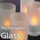 Glass Rechargable Candle Set